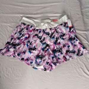 LIVI Active NWT Women's White Multi-Color Lined Wicking Shorts 26/28 $56.95 New